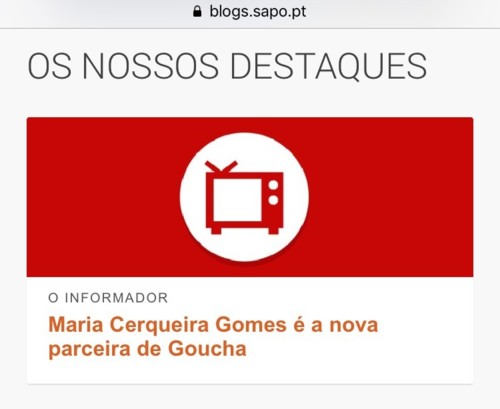 Destacado pela Maria do Goucha