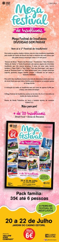 Convites | Mega Festival de Insufláveis | 21-07-2018